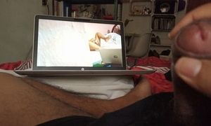 mature man masturbates to video of his 25 year old girlfriend
