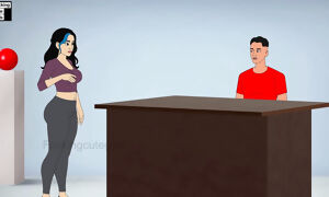 He threw the girl on the table and left her.