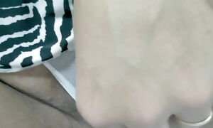 Husband Watches and I Show My Swollen and Open Pussy