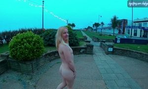 Young blonde exhibitionist wife walking nude around Felixstowe seafront England