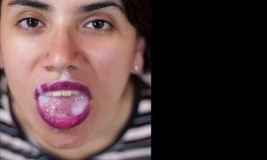 Photo slideshow #2 - Violet lips - CFNM Cum Dripping and Cum on Clothes!