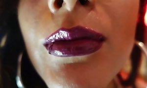 "Latex and lip liner fetish: blowjob"