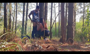 Wife Fucking in the Woods with the Black Big Dick