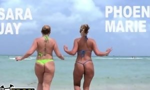 PHAT bootie milky damsel sex industry stars Sara Jay and Phoenix Marie Get Their good-sized donks hammered