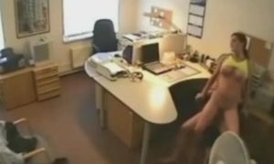 Plowing my fuckslut married secretary on covert webcam