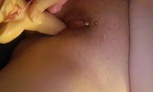 My wife Fucks her Big Dildo pierced Pussy