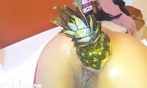 Latin milf caboose screwed With a Pineapple