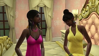 Indian Stepson with stepmom and stepsister threesome sex in hotel room