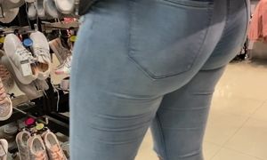 Candid Walk 72 - phat ass white girl cougar in cock-squeezing denim