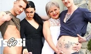 Insane stepmoms catch ambisexual dick suckers at LetsGoBi