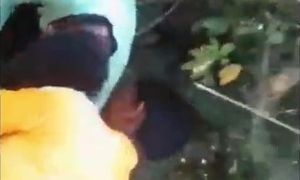 Youngs dudes gonzo smash Desi Aunty In Jungle
