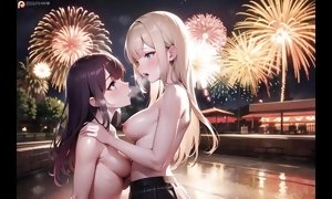 Damsels are having joy at the amusement park! (with twat onanism ASMR sound!) Uncensored anime porn