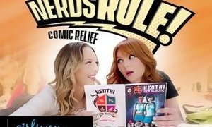College eggheads Lacy Lennon And Lily Larimar Are turned On After Reading hentai Comics