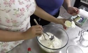 Grandma ravages her japanese kitchen help