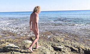 Gigi and Dave - Sex and Tease on a Nudist Beach. Extra Edition. Shemale Dogging Outdoor