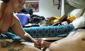 Sexy wife gives super sloppy blowjob and gets rewarded with cum on her face