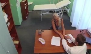FakeHospital therapists uber-sexy platinum-blonde ovulating wife comes into his office