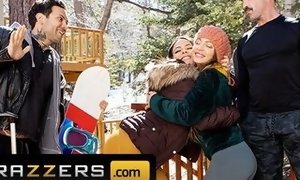 Brazzers - huge-chested babe Abigail Mac pulverized Rock rock hard By petite forearms In The Snow