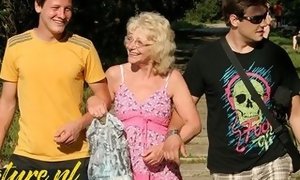 Kinky granny porked In The woods By ï»¿2 youthful dudes