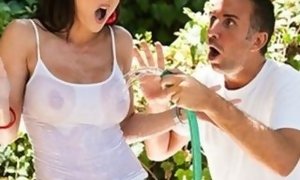 Super-sexy good-sized-knocker gardener Kendra lust is fucked by her assistant