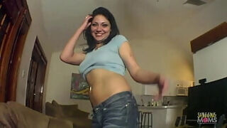 The Amateur Couple Enjoys POV Sex At Their Home And Then The MILF Swallows Cum