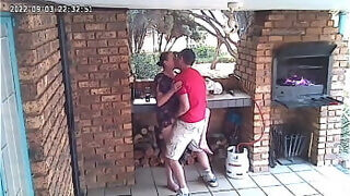 Spy camera &colon; couple caught fucking on the porch of the nature reserve