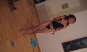 Russian Slut Marina dancing in sexy thong
