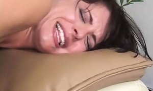 Naughty banger luvs getting her twat plowed in multiple positions on the couch