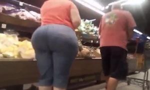 Huge Bubble Butt Granny Grocerie Store
