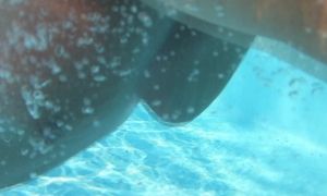 Mature underwater in swimming pool