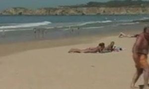 Topless beach women