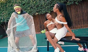 Tennis Lesson Turns Into A Sweaty Love Match With Kira Noir, Olivia Jayy And Kira Doll