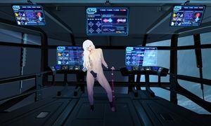 Sci-Fi - Sporty masturbation on spaceship. Variant 1.