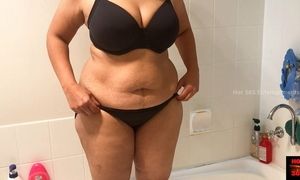 Sexy and Curvy Milf Strip Teasing and taking Bath Naked