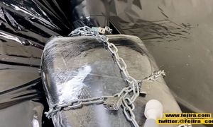 Fejira com Multi-layer Zentai, chains packaged mom restrain bondage ejaculation