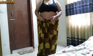 (Tamil kinky Bhabhi Saree Stripping) Indian steaming Bhabhi cheats on spouse & porked with ex bf - humungous vagina spunk