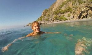 Wifes swimming cold stiff nips