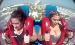 Big tits on sling shot