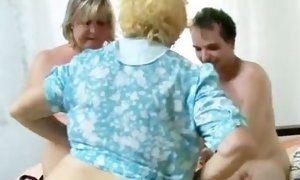 Gigantic granny Has trio Way lovemaking